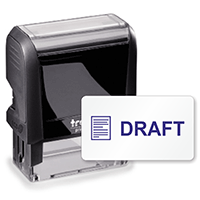 Self-Inking Stamp - Draft (Blue, Paper) Stamp