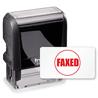 Self-Inking Stamp - Faxed (Red, Circle) Stamp